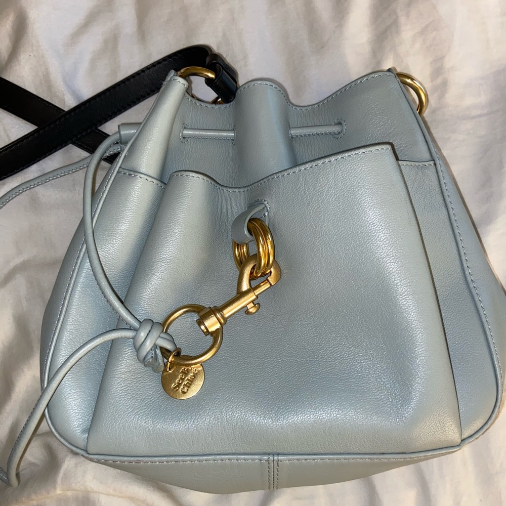 See By Chloé Two-Tone blue and Black Leather Crossbody Bag - Picture 5 of 7